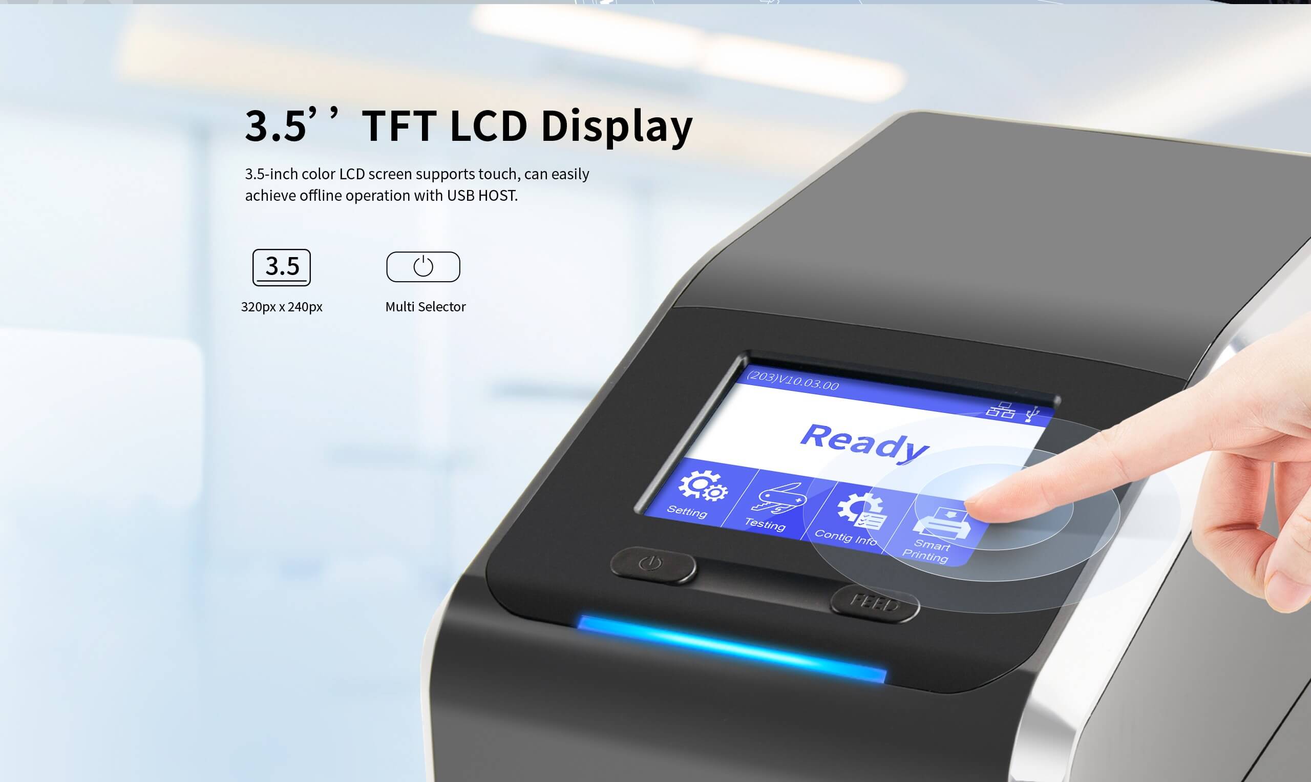 Barcode printer with 3.5-inch color LCD screen